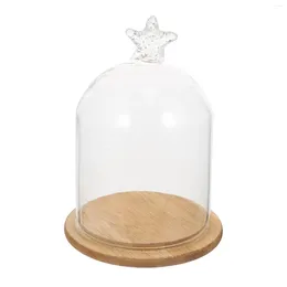 Vases Glass Cover Eternal Flower Christmas Decorations Household Home Wood Dust-proof Dessert Display Case