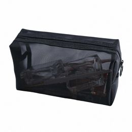 cosmetic Bag Transparent Wable Foldable Toiletry Bag Breathable Large Capacity Storage Mesh Travel Zipper Makeup Bag For Trip i6rC#