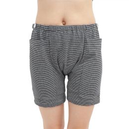 Health Care Sleep Bottoms Shorts Striped Stretchy Pockets Underwear with Place of Urine Bag Men Women Pants Bottoms