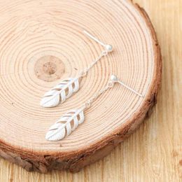 Stud Earrings Arrival Fashion Silver Plated Jewellery Earrigs Female Sweet Feather Temperament Simple Personality E007