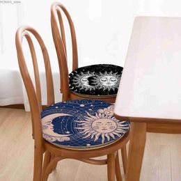 Cushion/Decorative Pillow Witches Moon Tarot Mystery Totem Cushion Mat Round Seat Cushion Office Dining Stool Pad Sponge Sofa Mat Non-Slip Chair Cushions Y240401