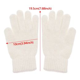 1Pair Winter Warm Knitted Full Finger Gloves Men Women Elastic Solid Woolen Mittens Thick Warm Outdoor Cycling Driving Gloves