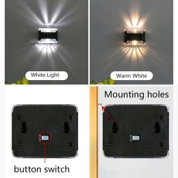 2/1 Pcs Outdoor Solar Wall Lamp LED Solar Powered Lights Waterproof Up and Down Luminous Light Garden Balcony Fence Decoration