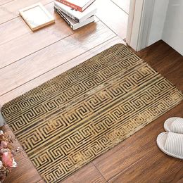 Carpets Greek Meander Non-slip Doormat Living Room Mat Wooden Key Ornament Pattern Hallway Carpet Welcome Rug Bedroom Decorative