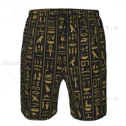Men's Shorts Mens Swimming Swimwear Ancient Egyptian Hieroglyphs Men Trunks Swimsuit Beach Wear Boardshorts