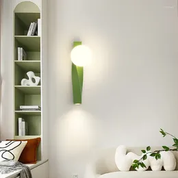 Wall Lamp Modern LED Minimalist Aluminum Tricolor Dimmable Light For Living Room Bedroom Stairs Balcony Indoor Decor Sconce