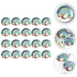 Disposable Dinnerware 20 Pcs Dinner Christmas Party Prop Year Supplies Paper Trays Fruit Round Dish