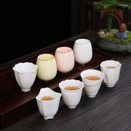 Cups Saucers Fat Jade White Porcelain Master Cup Tea Heart Sutra Kiln Changing Bowl Jianzhan