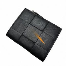 european and American New Women's Cowhide Wallet Can Be Carved, Added Letters, Casual Fi Weaving, Folding Wallet a6tX#