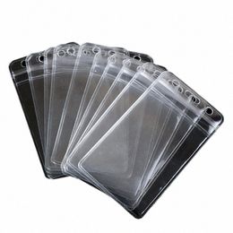 10pcs/lot Vertical Transparent Vinyl Plastic Clears ID Card Bag Case Badge Holder Accories r9mr#