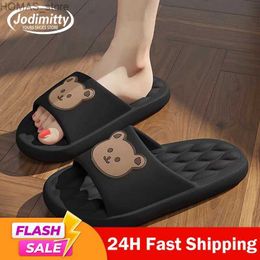 home shoes Bath Bear Slippers Women Summer Slides Cute Cartoon Frog Cloud Shoes for Women Indoor Outdoor Soft Thick Beach Men Sandals Y240401