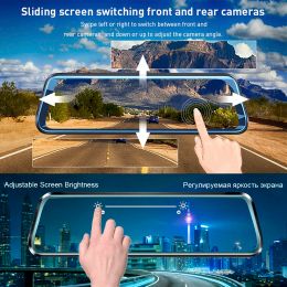 HGDO H30 12" Dash cam Stream Rearview Mirror Camera Car DVR Full HD Touch screen 1080P dvr Dual Lens Video Recorder Autoregister