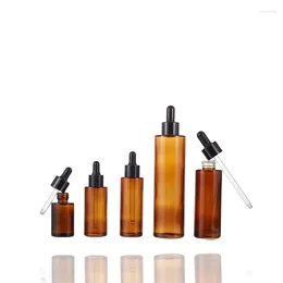 Storage Bottles Wholesale 30/40/60/100ml Amber Beauty Skin Care Glass Dropper Bottle Essential Oils Liquid Pipette Refillab