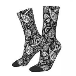 Men's Socks Black And White Paisley Babylon Water Drop Male Mens Women Autumn Stockings Printed