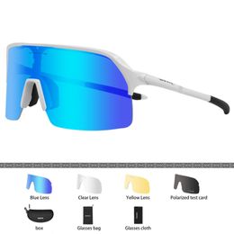 4 Lens Women Men Cycling Polarised Glasses Bike Sport Sunglasses Bicycle Mountain Goggle Outdoor Fishing Driving Eyewear 240327