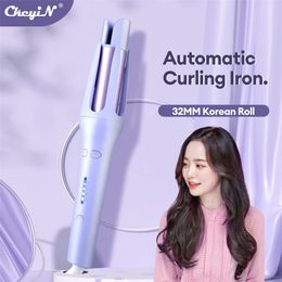 Automatic Curling Iron 32 Mm Big Roll Anion Ceramic Hair Curler 4Speed Adjustable Fast Heating Fashion Styling Tools 240325