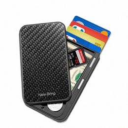 new-bring Card Holder Men Purse Carb Fiber Minimalist Slim Rfid Wallet for Bank Busin ID Card Holder Case 43NQ#