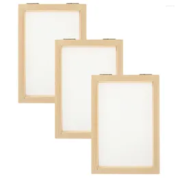 Frames 3pcs DIY Paper Crafts Making Mold Mesh Design Screen Wooden