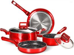 Cookware Sets 6 Pcs Pots And Pans Nonstick Set Induction Pan -Free Kitchen Stone-Derived Coating Saucepan
