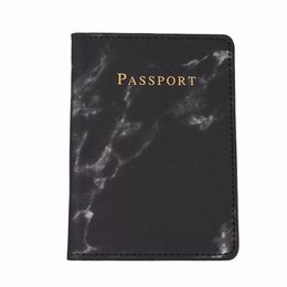 fi Women Men Passport Cover Pu Leather Marble Style Travel ID Credit Card Passport Holder Packet Wallet Purse Bags Pouch S3Fi#