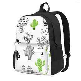 Storage Bags Backpack Pattern Cactus Casual Printed School Book Shoulder Travel Laptop Bag For Womens Mens