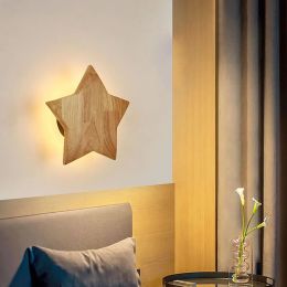 Nordic LED Wooden Wall Lamp Round Oval For Children Bedroom Aisle Cafe Bar stair Indoor Home Decoratioan Lighting Fixture Lustre