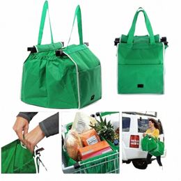 supermarket Shop Bag Eco Friendly Trolley Tote Thicken Cart Bags Large Capacity Handbags Foldable Reusable Women Cart Bag G6mH#