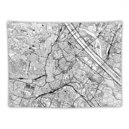 Tapestries Vienna White Map Tapestry Bedroom Decorations Aesthetic Room Decor Korean Wall Hanging