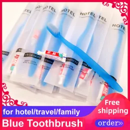 Heads Free Shipping Hot Sale High Good Quality Hotel Supplies Family Guest Travel Kit Blue Toothbrush