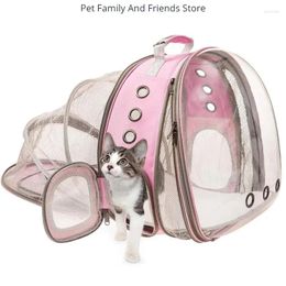 Cat Carriers Backpack Transparent Expandable Pet Outing Bag Portable Shoulder Dog Breathable With Large Capacity