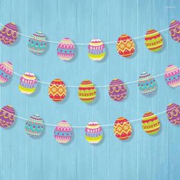 Party Decoration Colourful Easter Egg Garland Happy Banner Decorations Hanging Brunch Decor Dinner Bunting Po Backdrop