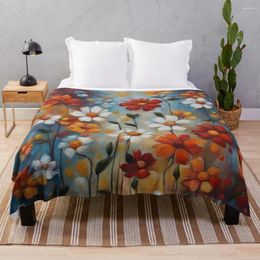 Blankets Modern Flower Pattern 2 Throw Blanket Single Loose