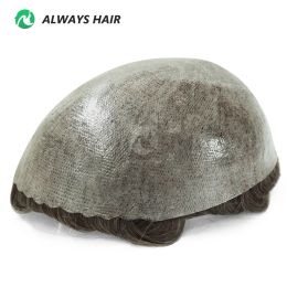 Toupees Toupees Toupees Cheap 130% Density Toupee Hair Men Indian Human Hair 0.100.12 Thickness Skin Men's Capillary Prothesis Hair Male F