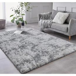 Carpets Rug Large Shag Area 9x12Feet Tie-Dyed Light Grey Indoor Ultra Soft Plush Rugs For Living Room Non-Skid Nursery Faux Fur