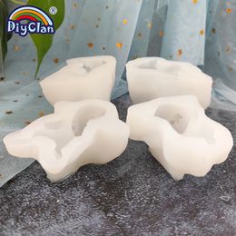 Sika Deer Chocolate Silicone Mould For Creative 3D Fawns Christmas Candle Soap Making Animal Clay Cake Decorative Tools Mastic