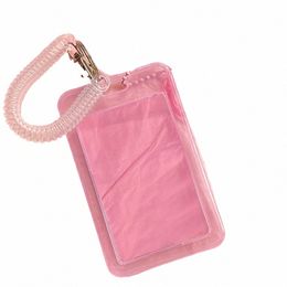 korean Transparent Card Holder Cover Cute Love Pink Card Protecti Case Card Sleeve Three Inch Case INS Decorative Plastic L6MN#