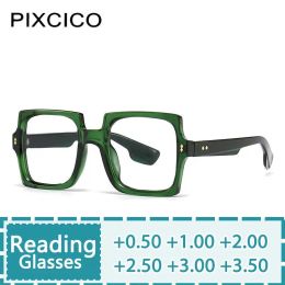 R56397 Retro Big Frame Square Brand Reading Glasses +1.00 +2.00 Men Women Popular Presbyopia Eyeglasses Goggles Mirror