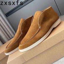 Loafers High Top Kid Suede Loafers For Women Quality Flat Casual Shoes Ladies Slipon Penny Loafers Driving Shoes Summer Walk Mules 2022