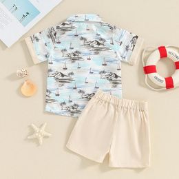 Clothing Sets Baby Kids Boys Shorts Set Short Sleeve Tree Print Bow Tie Shirt With Toddler Summer Outfit