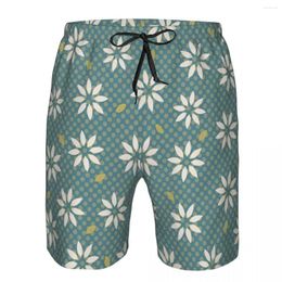 Men's Shorts Mens Swimming Swimwear Edelweiss Flower Summer Daisy Men Trunks Swimsuit Beach Wear Boardshorts