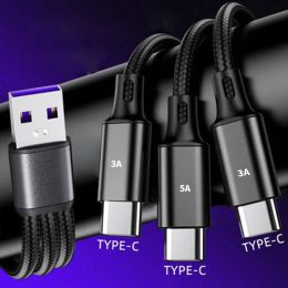 3 In 1 Type C USB Micro Fast Charging Cable For Samsung Xiaomi Redmi Realme OPPO OnePlus for Android Mobile Phone Data Transfer