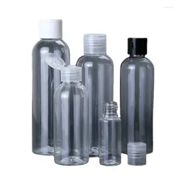 Storage Bottles Clear Plastic Bottle Empty Refillable Black White Flip Lid 100ml 120ml 150ml 200ml 250ml Cosmetic Packaging Toner