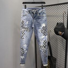 Herren Jeans Designer Herren Elastizität Jean Hombre Hosen Männer und Frauen Modemarke Luxus Hosen Denim Hose Trend Hosen Herren