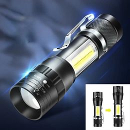 Torcia a LED ricaricabile ad alta potenza Mini zoom torcia da campeggio esterna forte lampada lanterna torcia tattica impermeabile