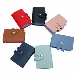 1pc Busin ID Card Storage Holder Bag Fi PU Leather Students Worker Nurse Credit Bank Card Protective Cover 24 Slots s5kJ#