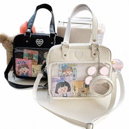japanese Harajuku Itabag Girls Transparent Bag with Coin Purse Student Handbags X7b1#