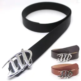 Belts Casual Metal Letter Buckle Belt Chic Luxury Design Versatile Leather Waistband Goth Waist Strap