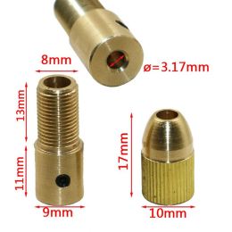 7pcs/set Mini Drill Chuck For Electric Motor Shaft Drill Bit Tools Drill Brass Dremel Collet Chuck Adapter 2.35/3.17/4.05/5.05mm