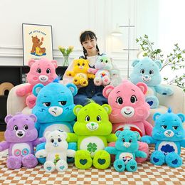 Cute Happy Rainbow Bear Plush Toy Stuffed Animals Sheep Soft Pillow Toy Home Decorative Cushion Christmas Birthday Gifts