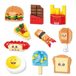 Creative Expert Hamburger Mini Food Model Building Blocks Fries Bricks Children's Educational Assembly Toys, Desktop Ornament